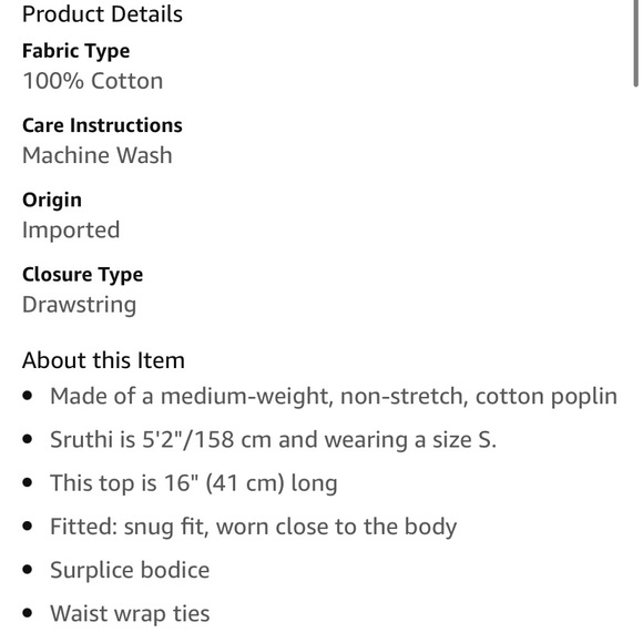 NWT Amazon Drop Printed Sweetheart Surplice Top w/Ties by Sruthi Jayadevan ✨ - Picture 10 of 10